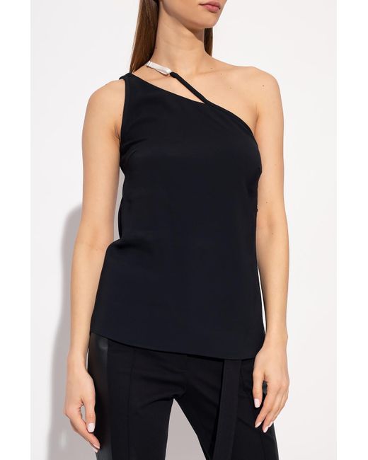 Givenchy Blue One Shoulder Cut-Out Top