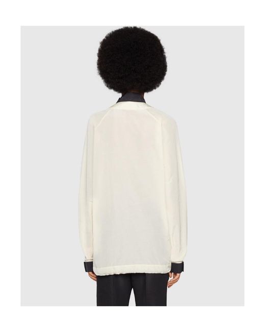 Gucci White Logo Patch Nylon Sweatshirt