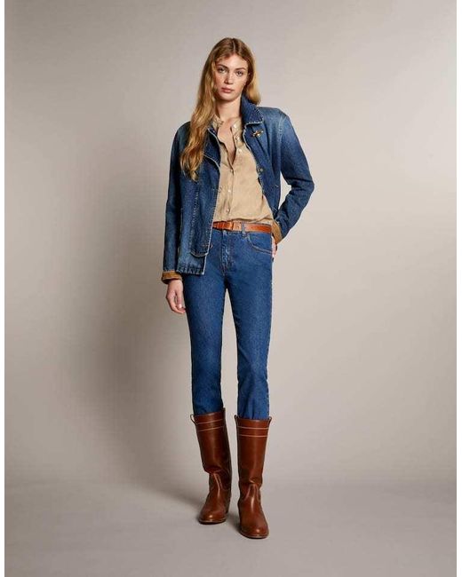 Fay Blue Hook-Closure Denim Jacket