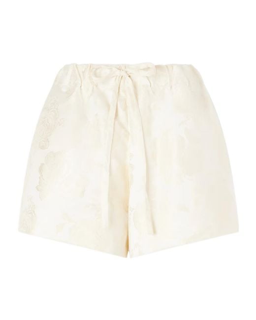Simone Rocha White Elasticated Rose Shorts