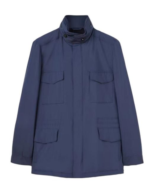 Loro Piana Blue Traveller High-Neck Jacket for men