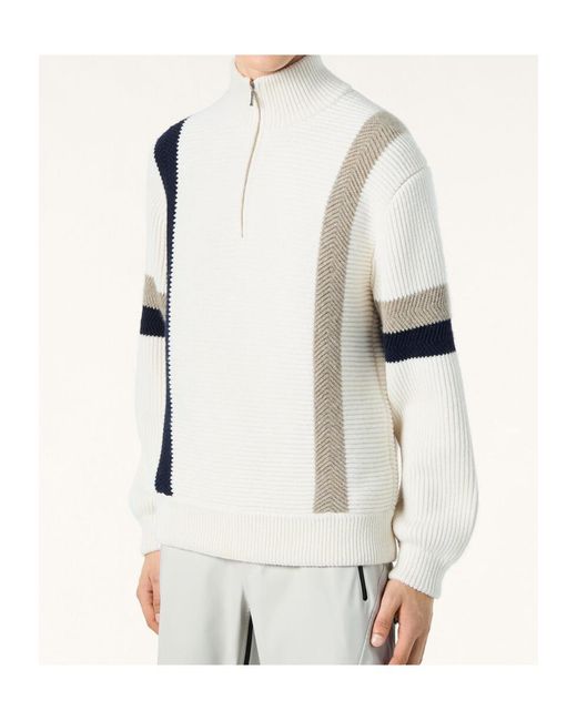 Loro Piana White Long-Sleeved Sweater for men