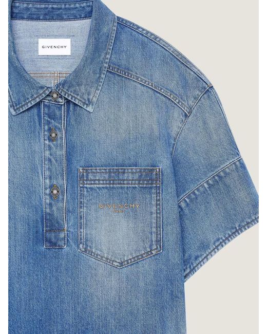 Givenchy Blue Short Cocoon Shirt Dress