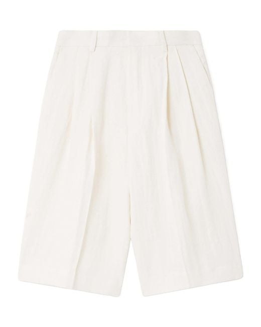 Dries Van Noten White Belt Loop Shorts