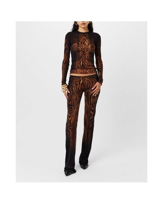 Jean Paul Gaultier Brown Printed Long Sleeve T-Shirt