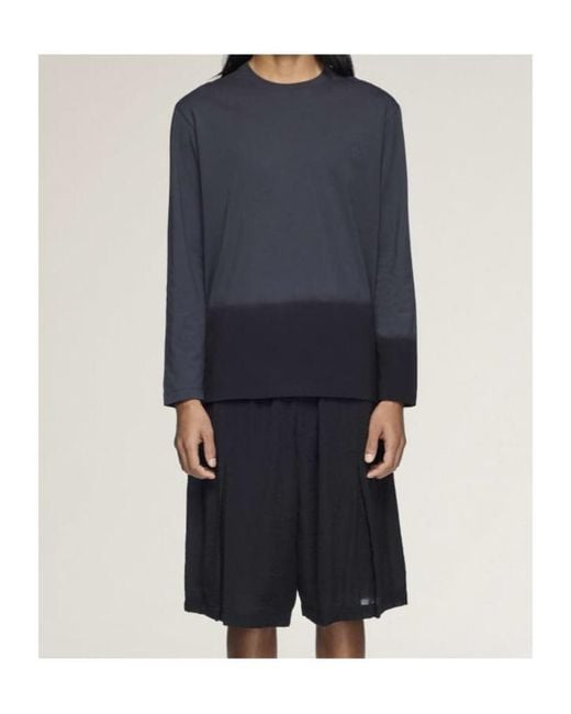 Y-3 Blue Long-Sleeve T-Shirt for men