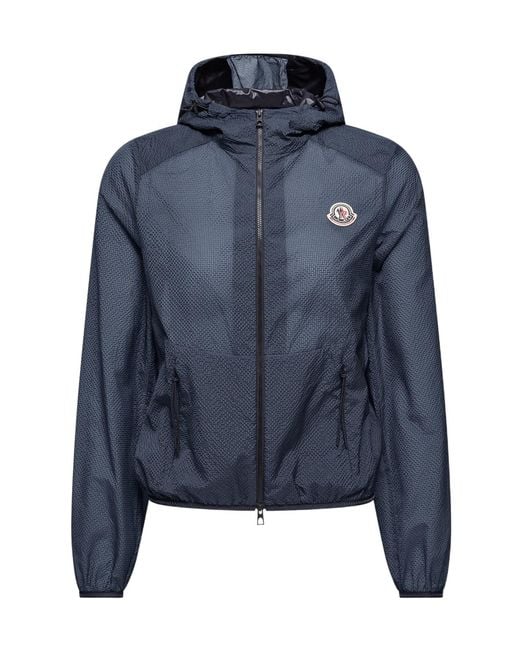 Moncler Blue Zip-Up Hooded Jacket