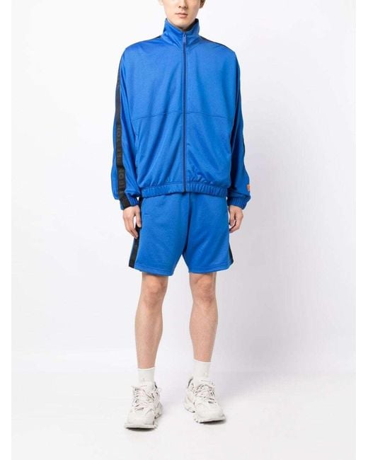 Heron Preston Blue Logo-Patch Track Shorts for men