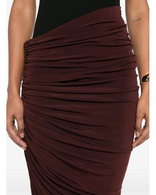 Magda Butrym Red Pleated Skirt