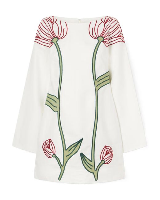 Farm Rio White Floral Dress