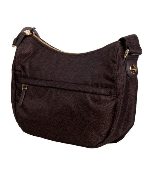 Borbonese Purple Luna Middle Hobo Bag
