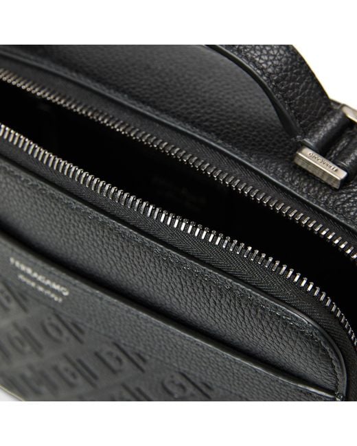 Ferragamo Black Embossed Camera Bag for men
