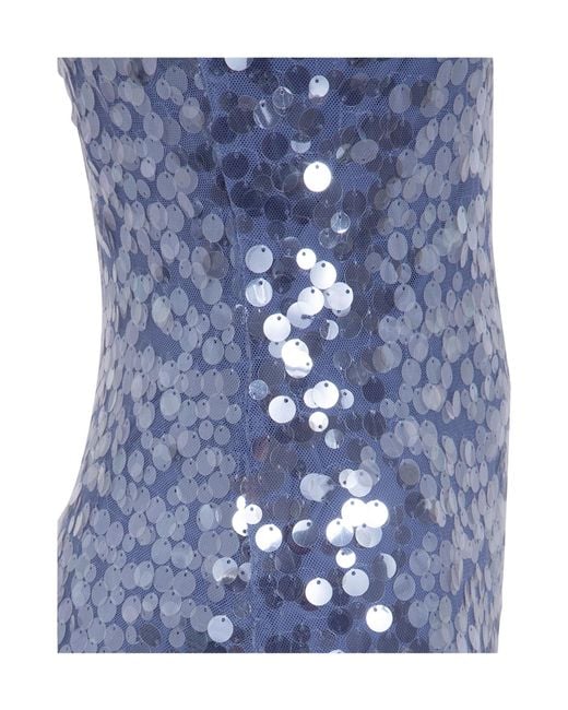 Ralph Lauren Blue Lauren Sequined Slip Midi Dress