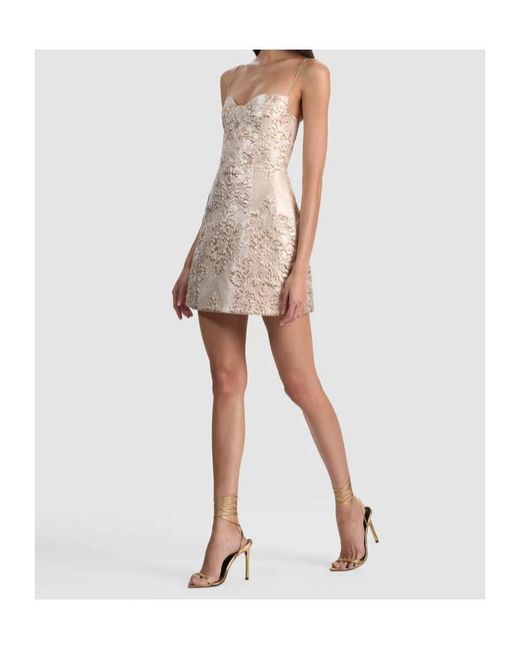 Alice + Olivia Natural Hallie Peekaboo Mini Dress