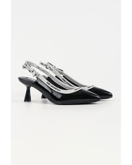 Karl Lagerfeld Black Pointed-Toe Sandals