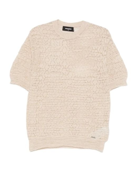 DSquared² Natural Crew-Neck T-Shirt for men