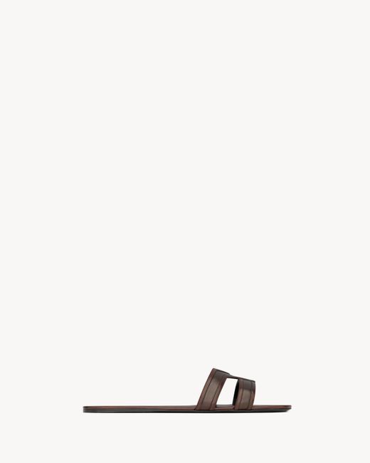 Saint Laurent White Mabrouka Slip-On Sandals