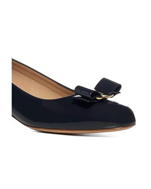 Ferragamo Blue Vara 1 Patent Pumps