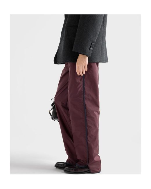 Prada Purple Triangle-Logo Elasticated Waistband Pants