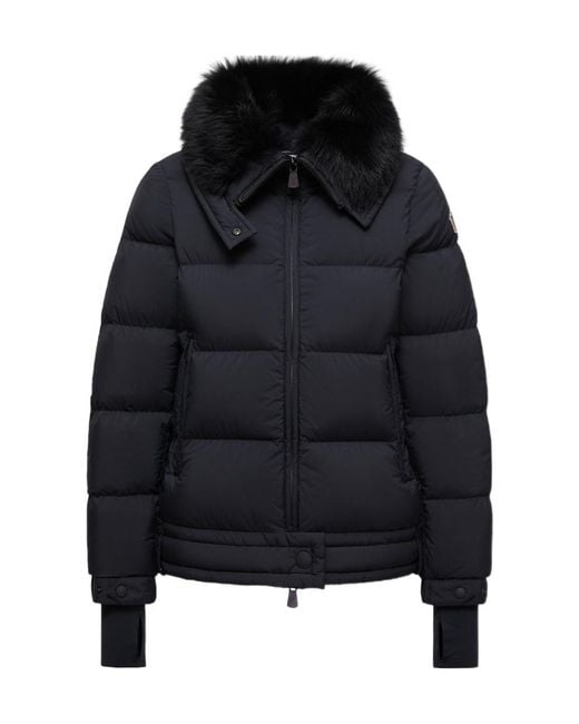 Moncler Black Arabbas Hooded Shearling Down Ski Jacket