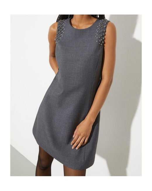 MAX&Co. Gray Sleeveless Dress