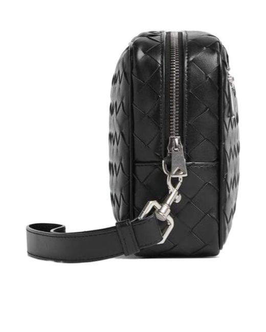 Bottega Veneta Black Wristlet Intrecciato Pouch for men