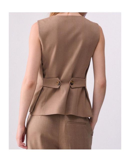 Liu Jo Brown Gilet With Toggles