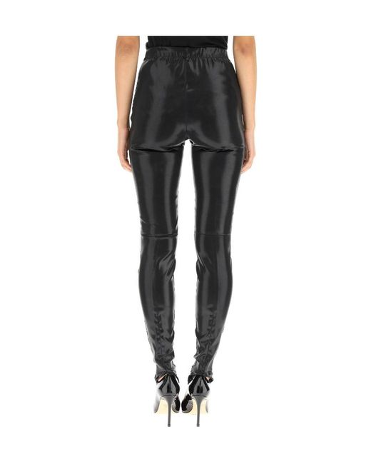 DSquared² Black Faux-Leather Ankle Cuff Leggings