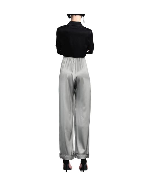 Dolce & Gabbana Gray Minimalist-Colored Trousers