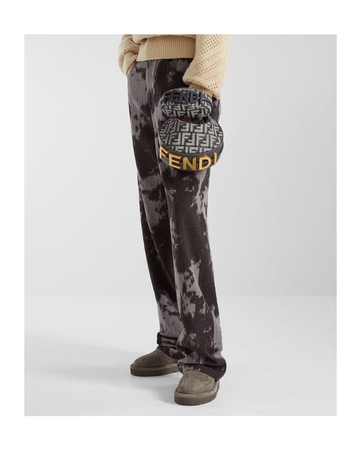 Fendi Blue Graphy Ff Jacquard Mini Hobo Bag