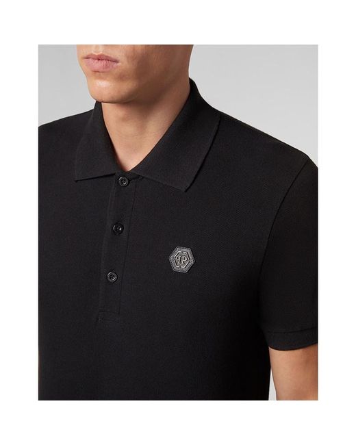 Philipp Plein Black Logo Polo Shirt for men