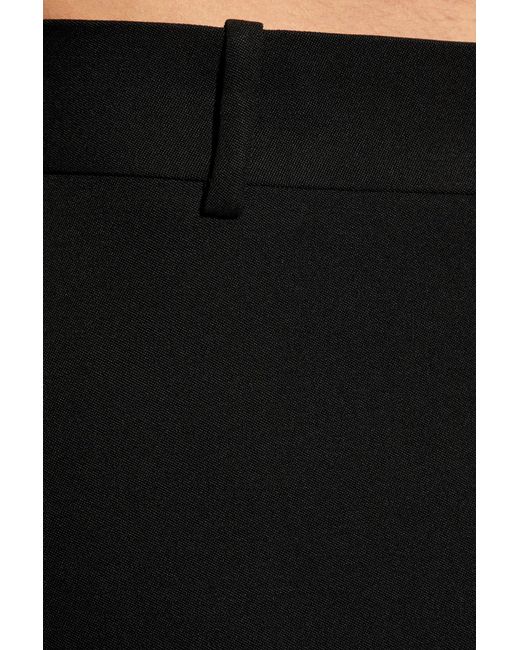 McQueen Black Wool Pleat-Front Trousers for men