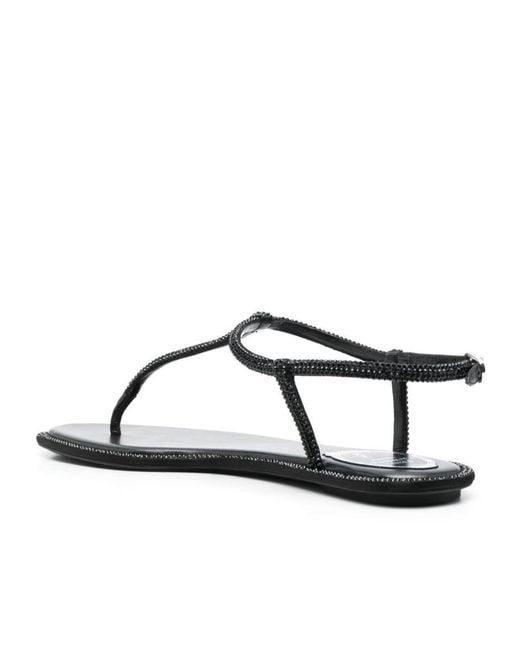 Rene Caovilla Brown René Caovilla Diana Embellished Thong Sandals