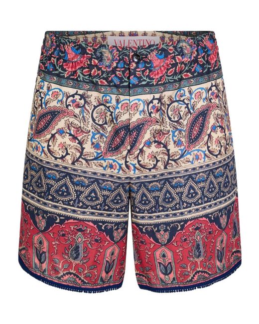 Valentino Blue Printed Graphic Shorts for men