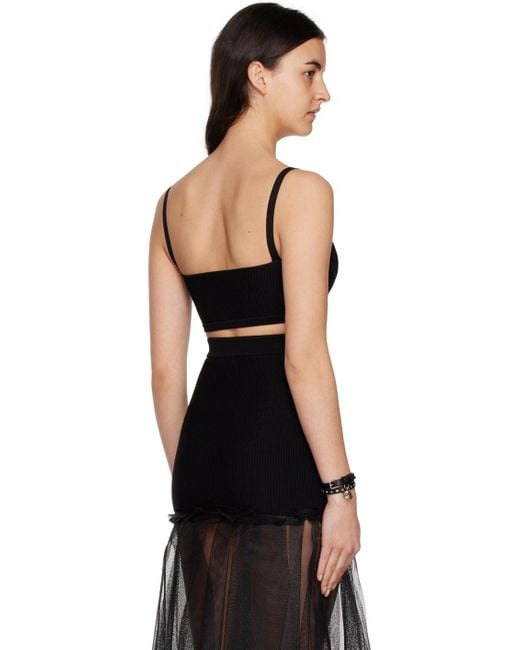 McQueen Black Cut Out Strapped Top