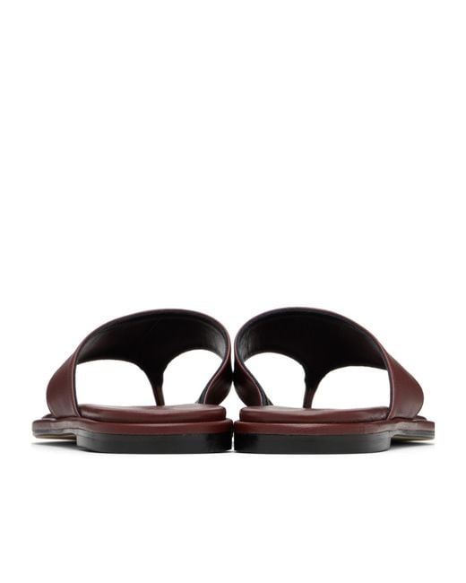 Aeyde Brown Amaya Nappa Leather Flip Flops