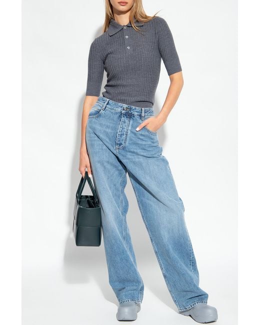 Bottega Veneta Blue Wide-Legged Jeans