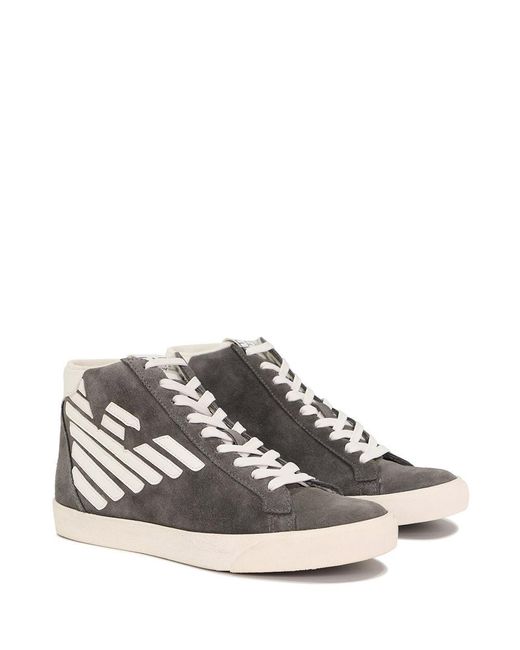 EA7 Multicolor High-Top Logo Casual Sneakers for men