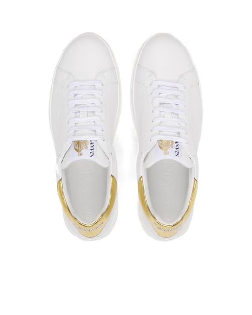Lanvin White Logo Low Upper Board Shoes for men