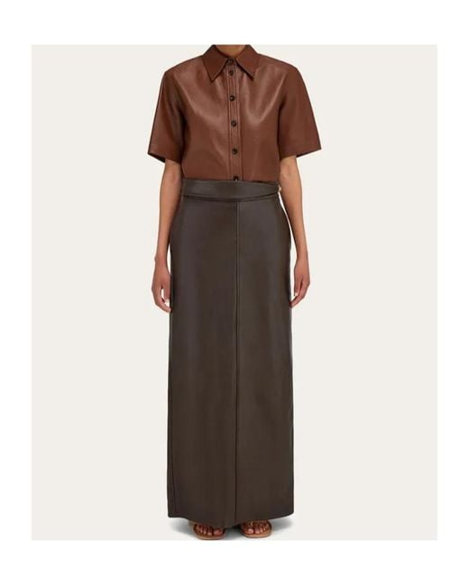 Ferragamo Brown Ferragamo Longline Skirt