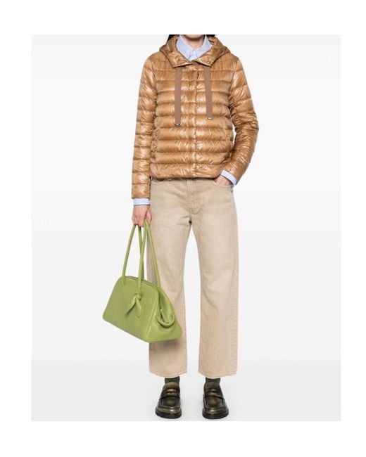 Herno Natural Quilted Hooded Drawstring Puffer Jacket