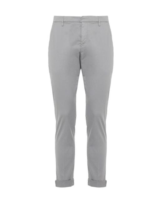 Dondup Gray Slim Chino Pants for men