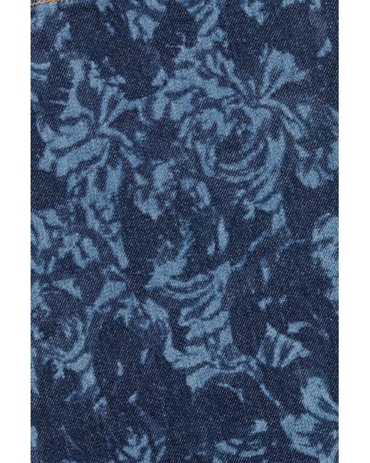 Ganni Blue Lazer Denim Midi Skirt