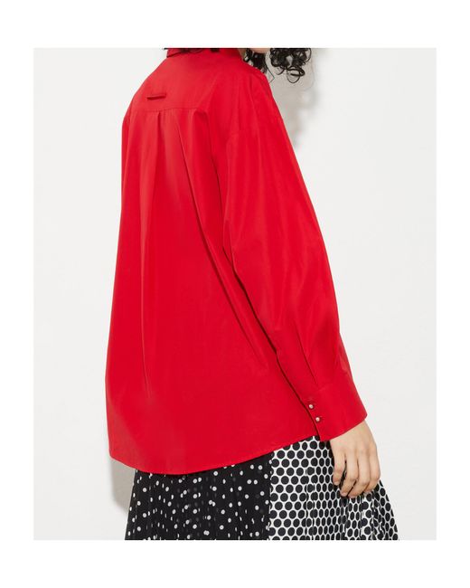 MAX&Co. Red Cotton-Poplin Shirt With Tie