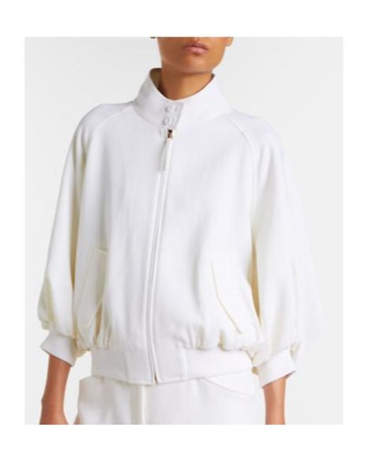 Gabriela Hearst White Aluin Virgin Wool Bomber Jacket