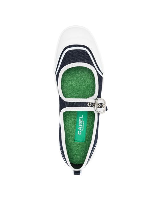 CAREL PARIS White Buckle Strap Trainers