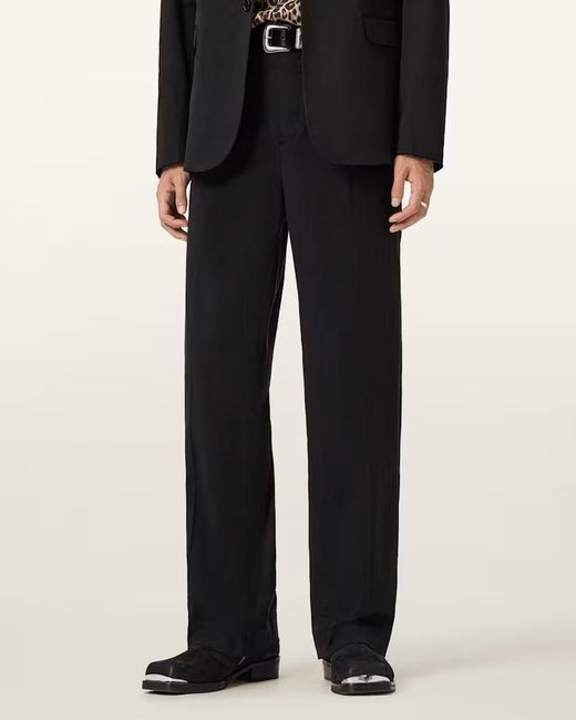 AllSaints Black Rebel Loose Fit Trousers for men