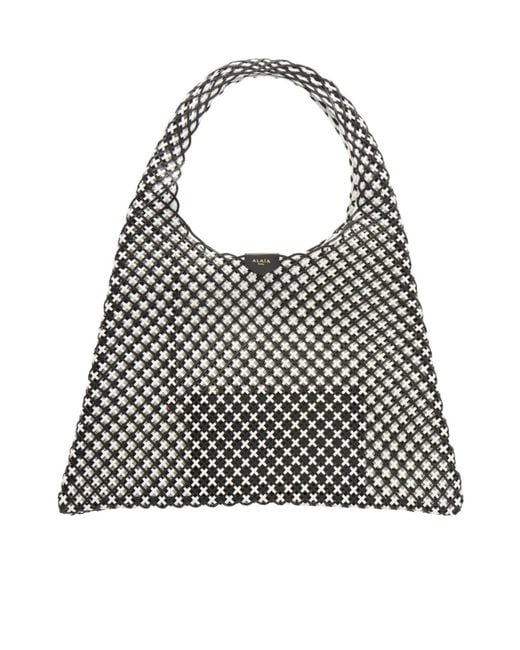 Alaïa Gray Woven Leather Hobo Shoulder Bag