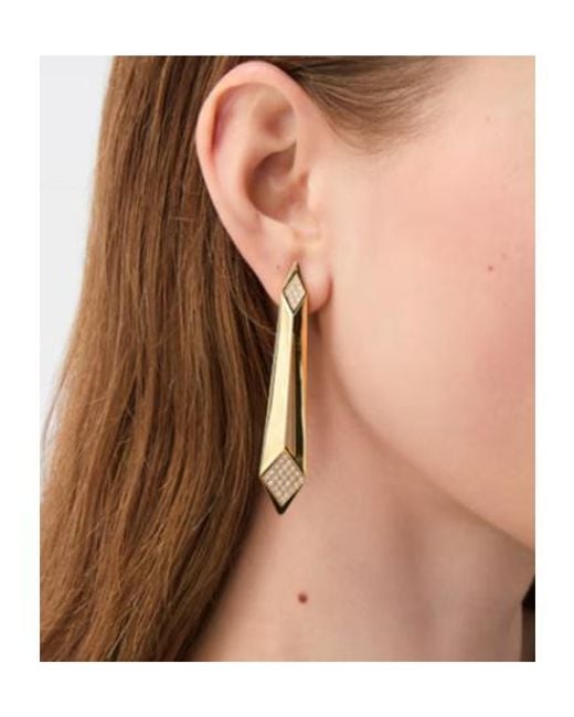 Versace Metallic Blade Crystal Earrings