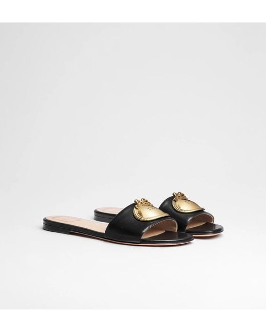 Dior Black Médaillon Buckle Slide